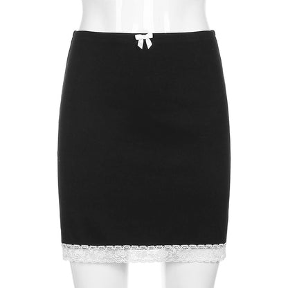 Retro High Waist Mini Skirt - - skirt
