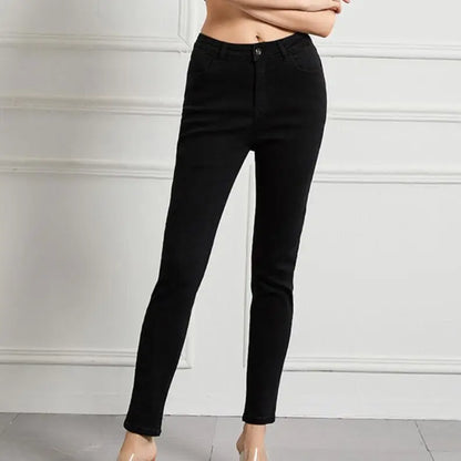 Women High Waist Soft Cotton Denim Jeans Black