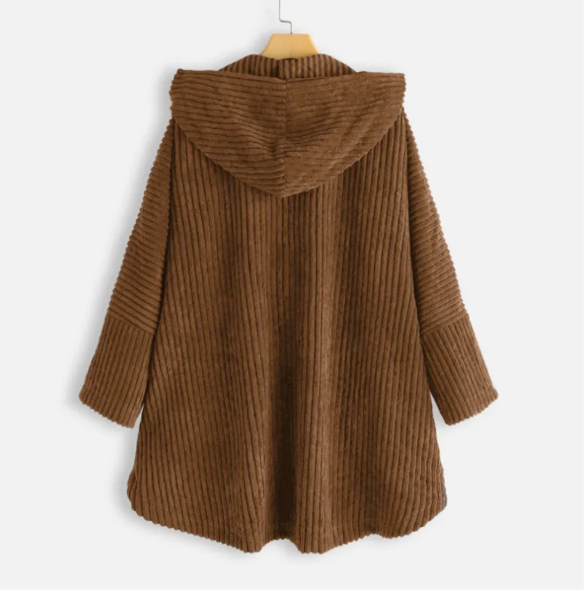 Loose Plus Size Retro Corduroy Coat - Blrown M - coat