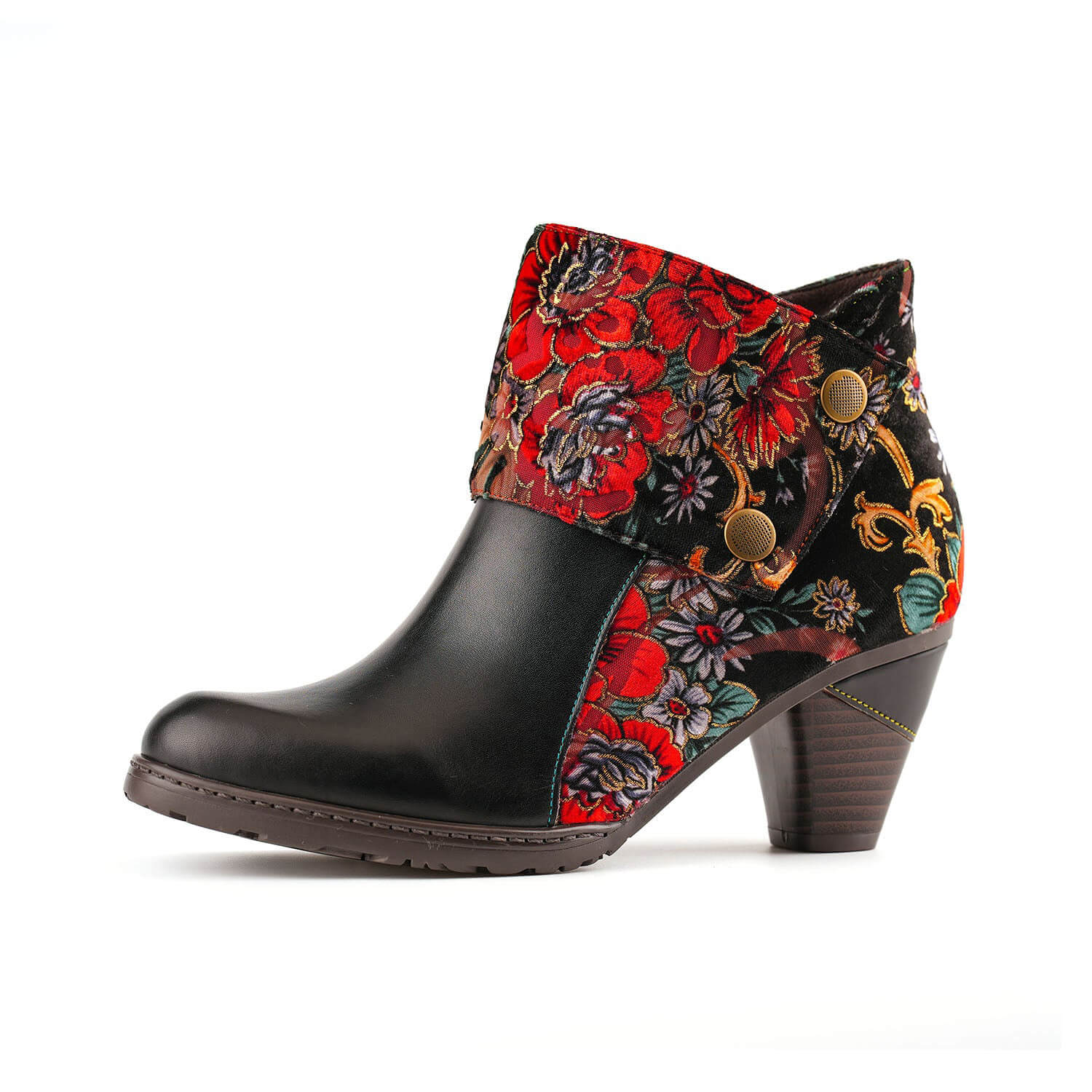 Retro Handmade Radiant Pattern Ankle Boots- Colorstepshoes- {{Product type}}