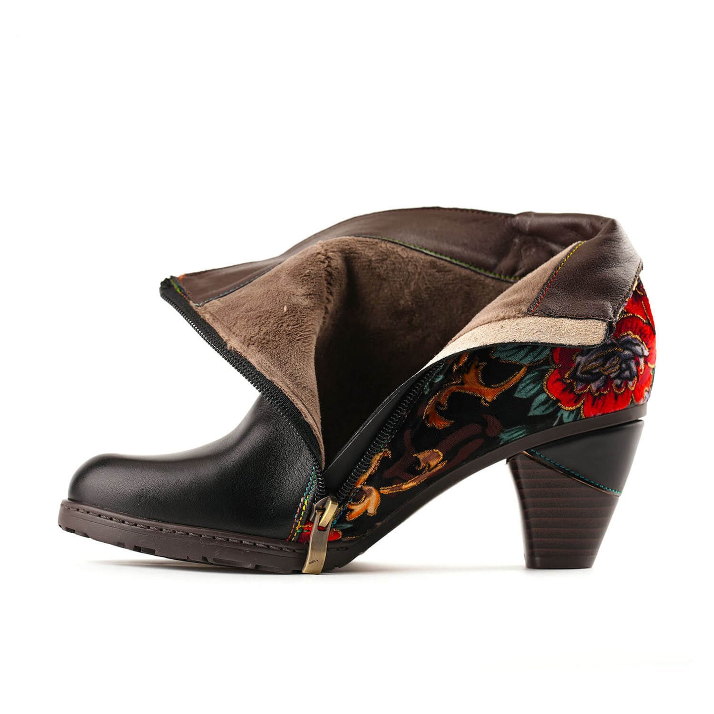 Retro Handmade Radiant Pattern Ankle Boots- Colorstepshoes- {{Product type}}