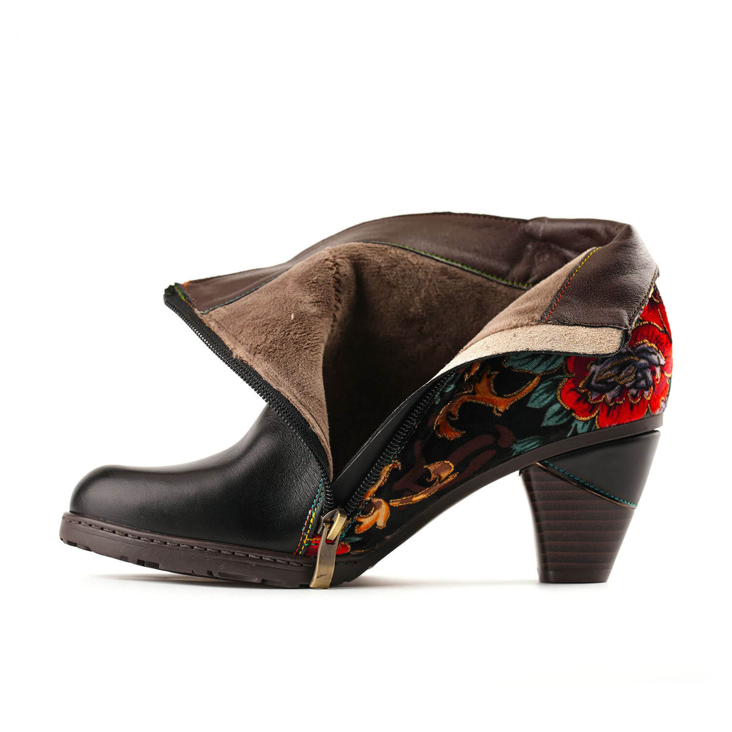 Retro Handmade Radiant Pattern Ankle Boots- Colorstepshoes- {{Product type}}