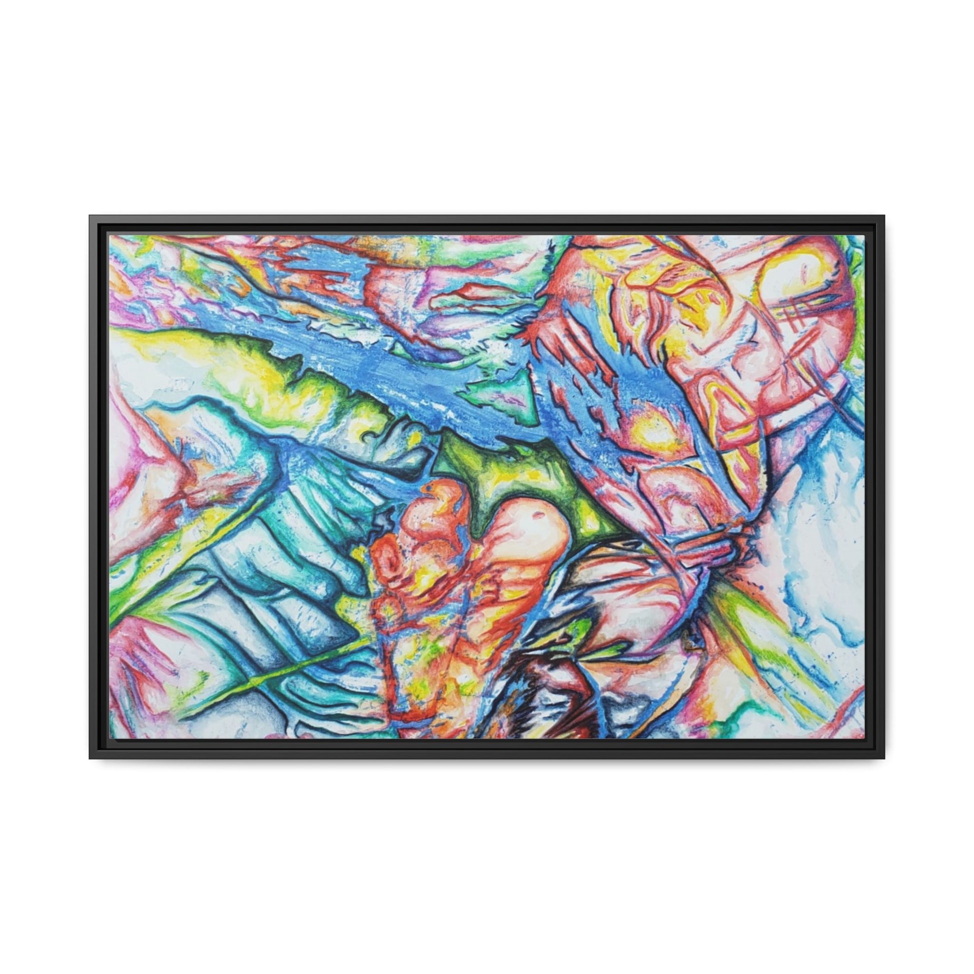 Multi-Color Abstract Framed Canvas Art Print - Kia Day Design