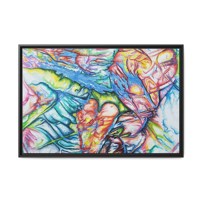Multi-Color Abstract Framed Canvas Art Print - Kia Day Design