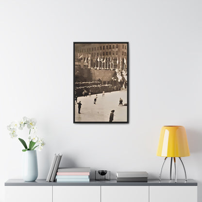 Rockefeller Plaza Easter 1945 Gallery Canvas Wraps Vertical Frame 20″ x 30″ 1.25" Black