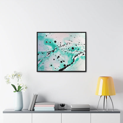 Teal Burst Gallery Canvas Wraps, Horizontal Frame