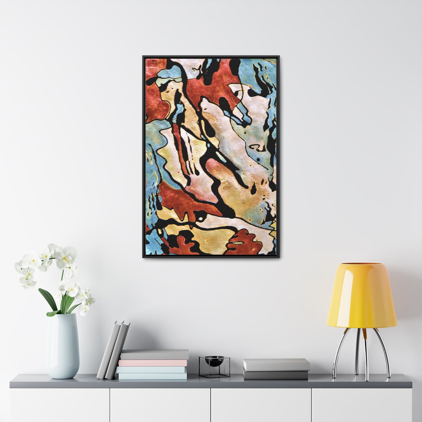 Blue Falls Gallery Canvas Wraps, Vertical Frame