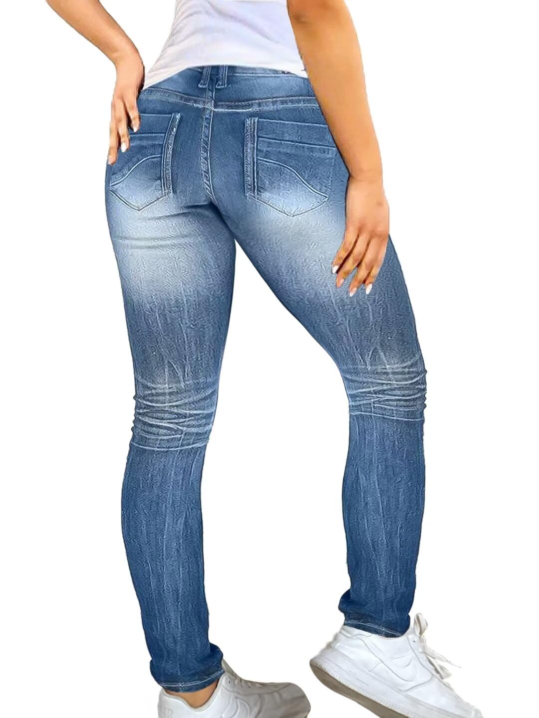 FlareBoost Womens Ripped Stretch Straight Jeans in Light Blue - Light Blue Small - Women's Fashion - Women's Clothing - Bottoms - Jeans