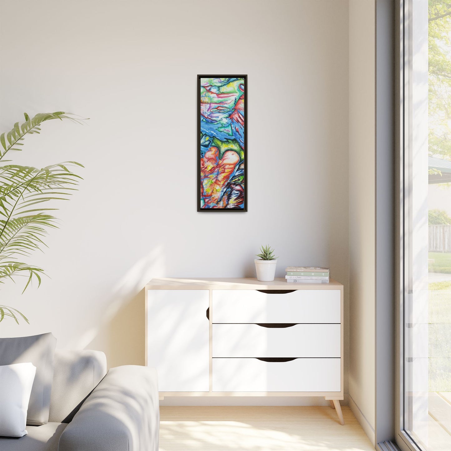 Multi-Color Abstract Framed Canvas Art Print - Kia Day Design