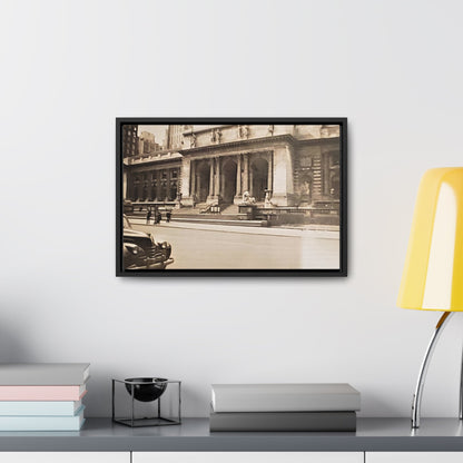 New York Public Library Gallery Canvas Wraps Horizontal Frame 18″ x 12″ Black 1.25"
