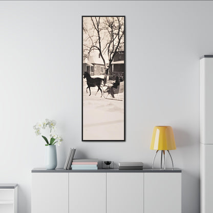 Carriage Ride Gallery Canvas Wraps Vertical Frame 20″ x 60″ Premium Gallery Wraps (1.25″) Black