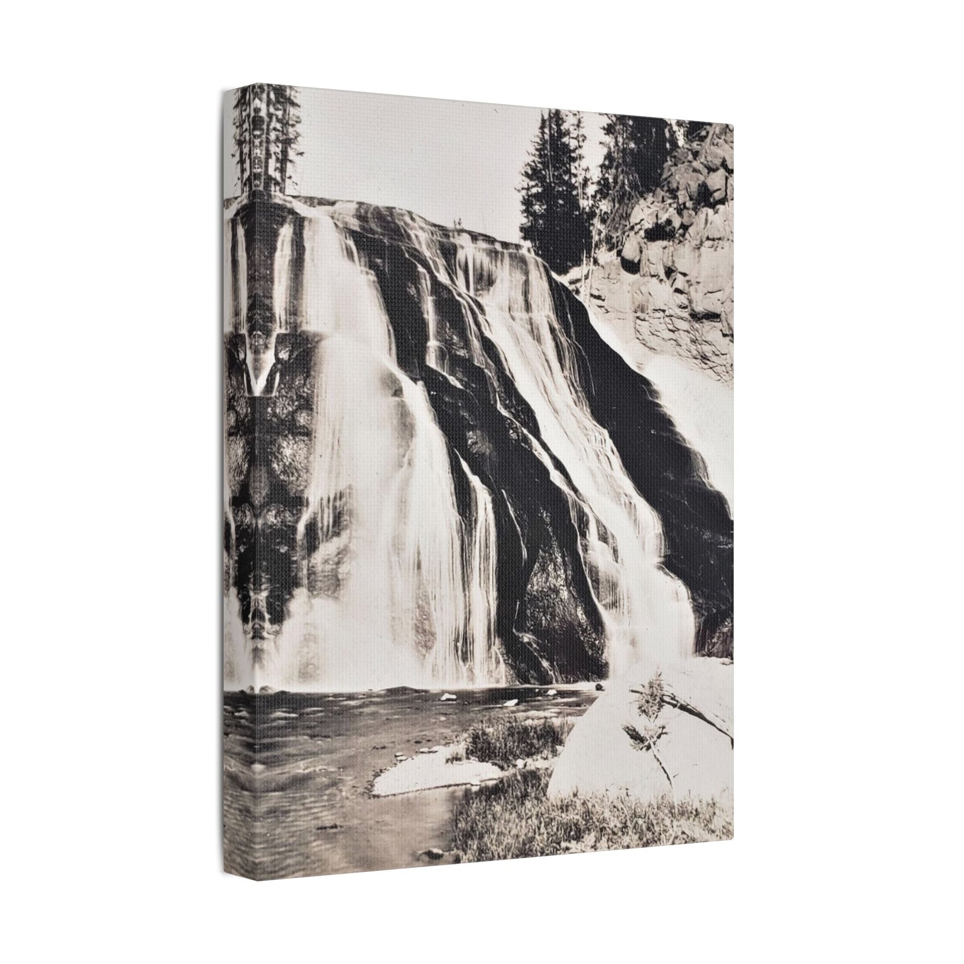 Gibbon Falls Yellowstone Satin Canvas Stretched