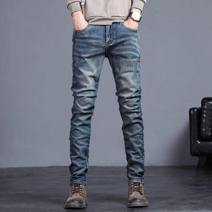 Youth Retro Embroidered Denim Jeans - - jeans