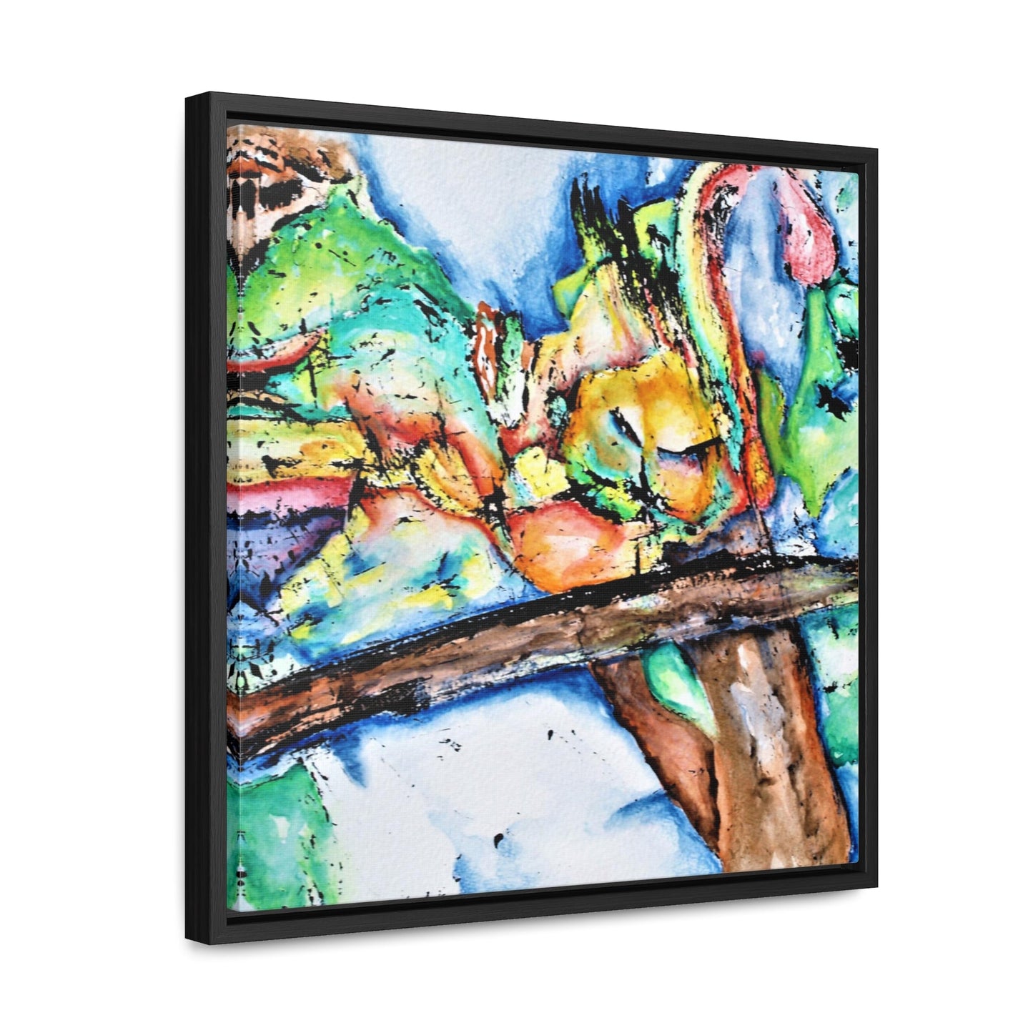 Owl In Flight Gallery Canvas Wraps, Square Frame Printify