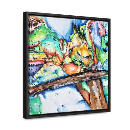 Owl In Flight Gallery Canvas Wraps, Square Frame Printify