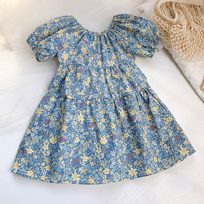 Country Charm Halter Dress for Girls - Blue 110cm - dress