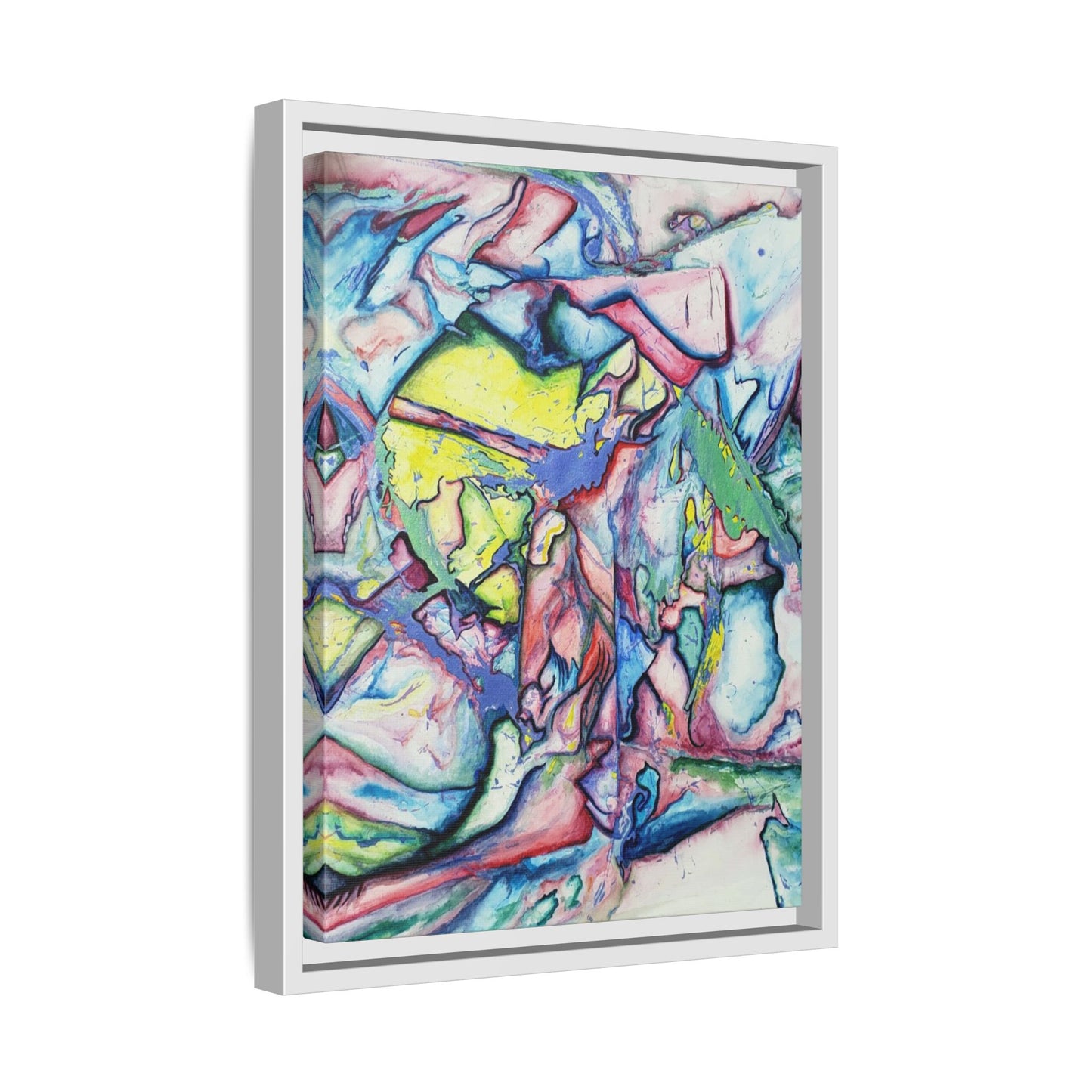 Alien Abstract Colorful Framed Canvas Art - Kia Day Design