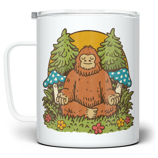 Meditating Bigfoot Insulated Travel Mug - 12oz - Mug