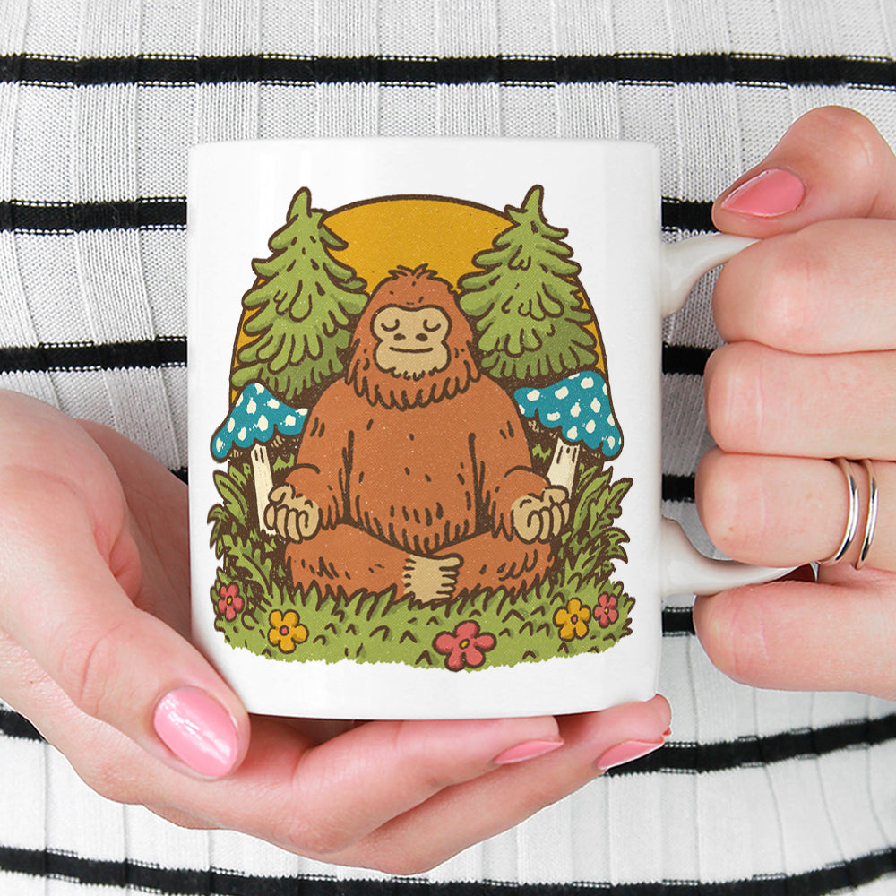 Meditating Bigfoot Mug - -