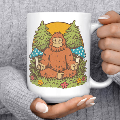 Meditating Bigfoot Mug - -