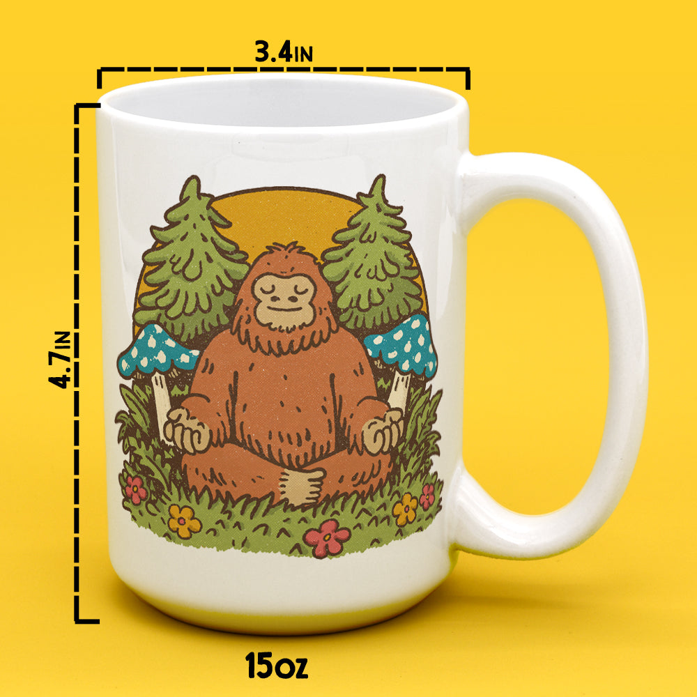 Meditating Bigfoot Mug - -