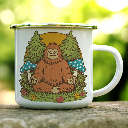 Meditating Bigfoot Camp Mug - -