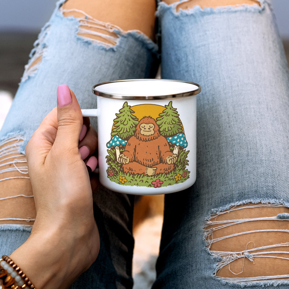Meditating Bigfoot Camp Mug - -