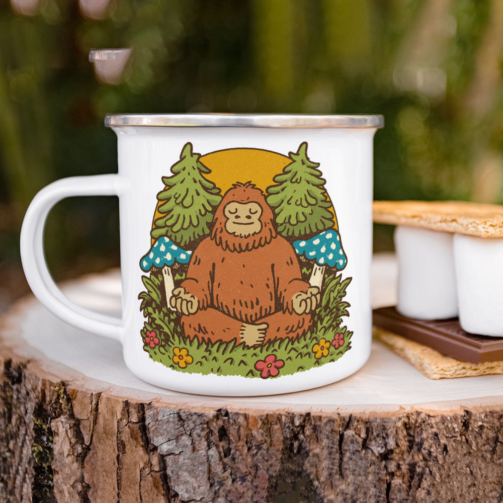 Meditating Bigfoot Camp Mug - -