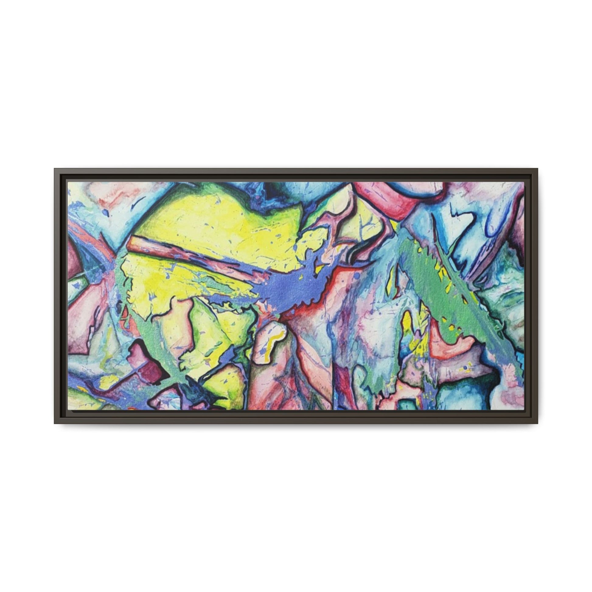 Alien Abstract Colorful Framed Canvas Art - Kia Day Design
