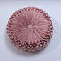 Velvet Round Cushion Plush Pleated Throw Pillow