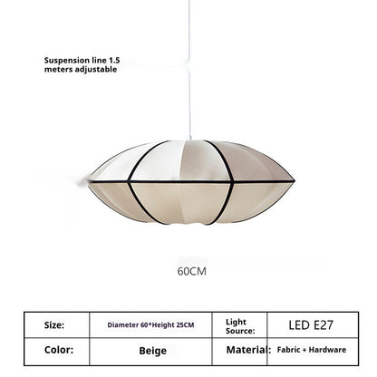 Simple And Modern Japanese Retro Pendant Light - A60off White With Black Edge - Lights