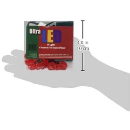 Ultra LED Battery Operated Rasberry Twinkle 10 Lights with Timer - - Brand New