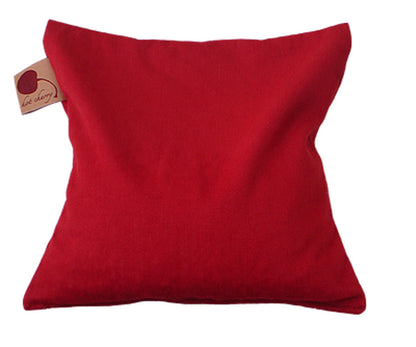 Hot Cherry Square Pillow in Red Denim - - Pillow