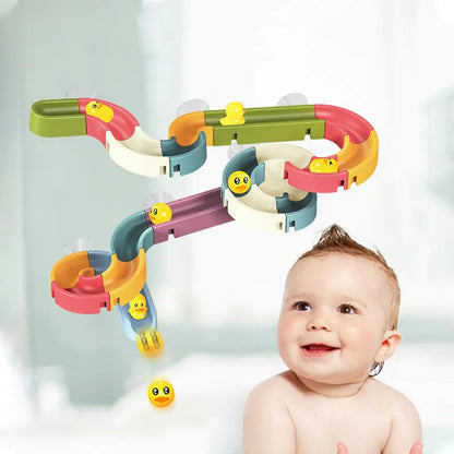 Baby Bath Duck Toys DIY Marble Race Run Assembling Track Kia Day Design