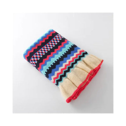 Nordic Style Leaf Edge Knitted Throw Blanket - Kia Day Design