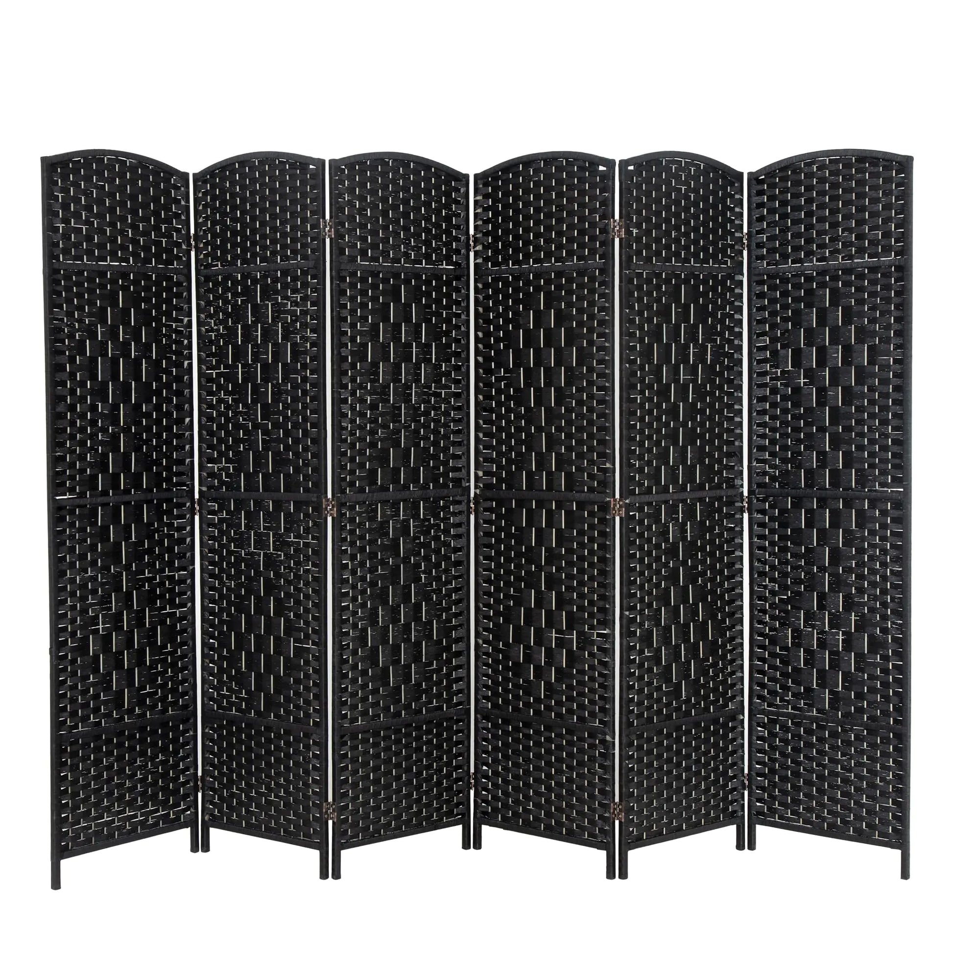Room Divider 6 Panel Folding Privacy Divider 6 Ft Indoor Wall Divider Portable Partition Wood Screen Black - Kia Day Design