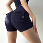 Women-s High-Waist Sport Shorts Navy Blue Small