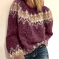 Color Block Mohair Chunky Knit Pullover Sweater Kia Day Design