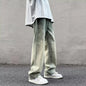 Wide-Leg Straight Pants in Yellow Mud Color Gradient - Kia Day Design