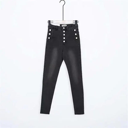 High Waist Button Down Thick Jeans for Women - Kia Day Design