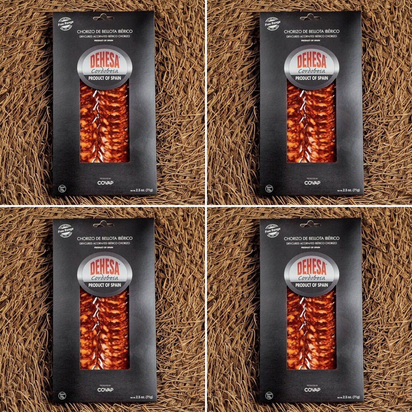 Dehesa Cordobesa® Chorizo and Salchichón de Bellota Ibérico 4 Pack - 4 (2.5 Ounces Packages Chorizo) -