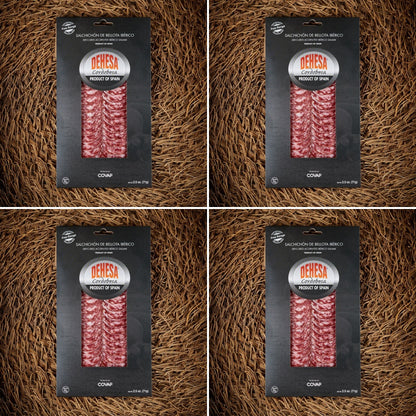 Dehesa Cordobesa® Chorizo and Salchichón de Bellota Ibérico 4 Pack - 4 (2.5 Ounces Packages of Salchichón) -