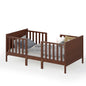 2-in-1 Convertible Kids Wooden Bedroom Furniture with Guardrails- DirectDeals- {{Product type}}