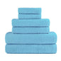 6-Piece: Dan River Popcorn Cotton Bath Towel Set - Aqua - Bath
