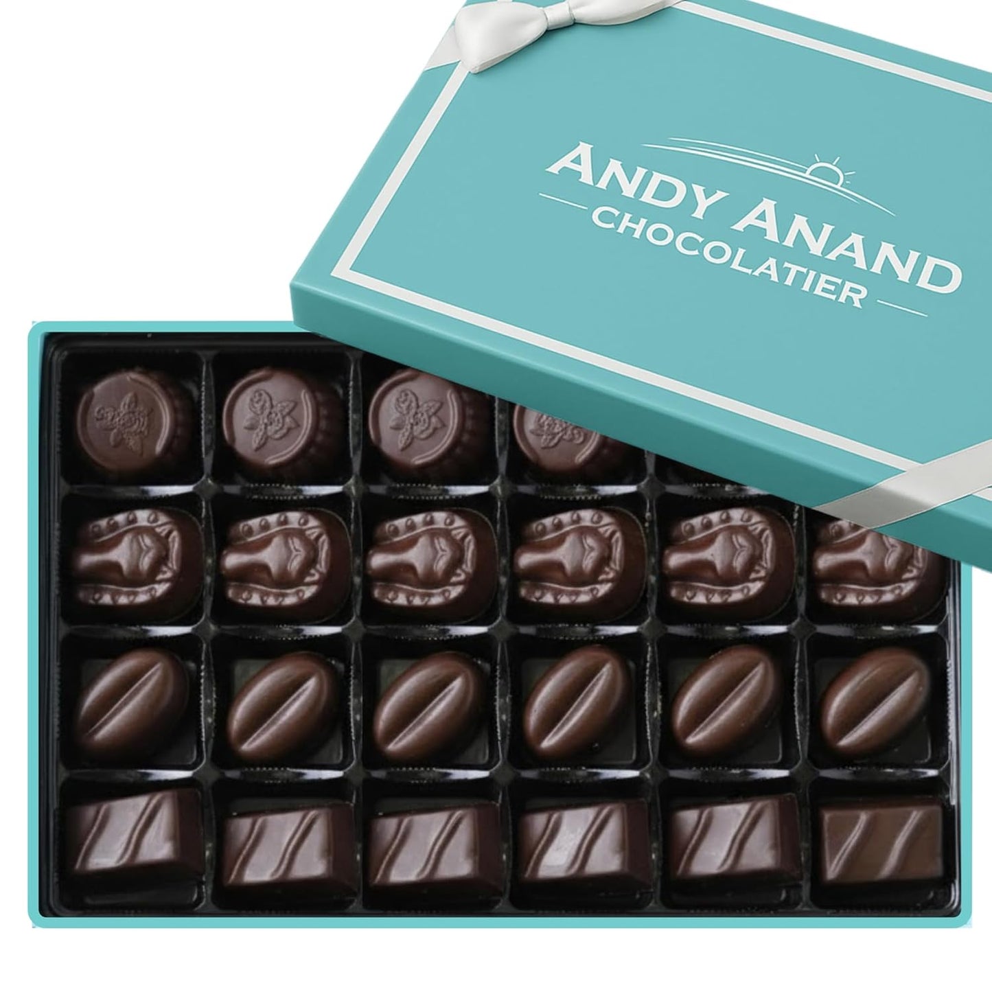 Andy Anand Luxurious Dark Chocolate Truffles Gift Box, 24 pc – Handmade Gourmet Assorted Flavors, Perfect for Indulgence, Birthday & Holiday - - Food & Beverages > Desserts & Sweets > Chocolate