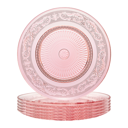 Blush Vintage Glass Plate Set of 6 - - Plate