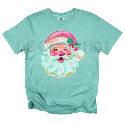 Pink Painted Santa Comfort Colors® T-Shirt – Unique Christmas Holiday Tee - - T-shirt