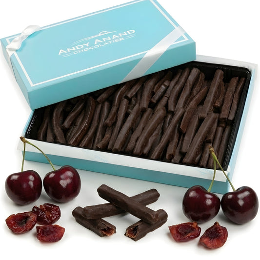 Andy Anand 60% Dark Chocolate Cherry Peel Vegan Gluten-Free 12oz Gift Box - - candy