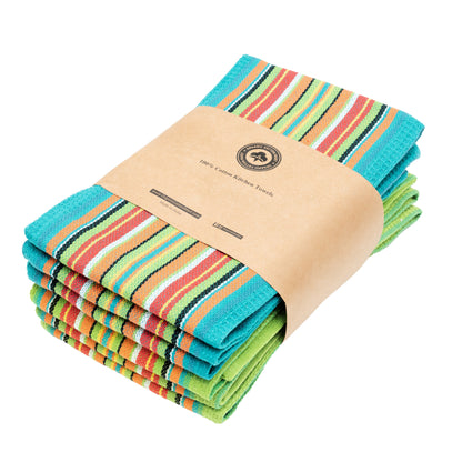 Salsa Stripe Kitchen Towels - Blue & Green -