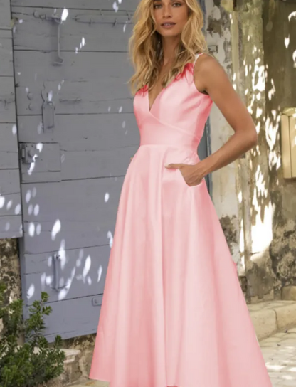 Chic Slim Halter Dress - - dress